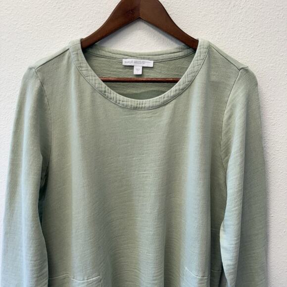J. Jill Purejill Tunic Top Womens Size L Green Knit 100% Org Cotton Lagenlook - Picture 3 of 8